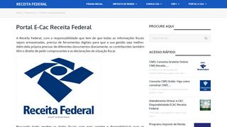 
                            7. Portal E-Cac Receita Federal | Portal de acesso e informações