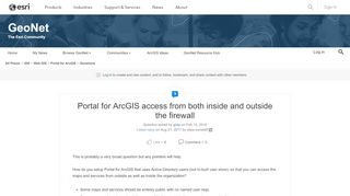 
                            7. Portal for ArcGIS access from both inside and o... | GeoNet, The ...