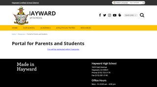 
                            8. Portal for Parents and Students - Hayward High School - School Loop