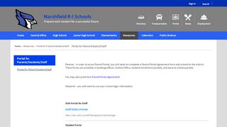 
                            1. Portal for Parents/Students/Staff - Marshfield RI School District