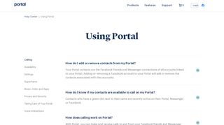 
                            2. Portal from Facebook: Help Center - Using Portal