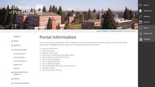 
                            6. Portal Information | University of Portland