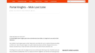 
                            3. Portal Knights – Mob Loot Liste – games-blog.de