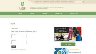 
                            6. Portal Login - Eton School