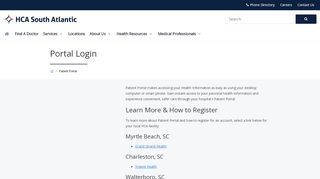 
                            6. Portal Login | HCA South Atlantic Division | Charleston, SC