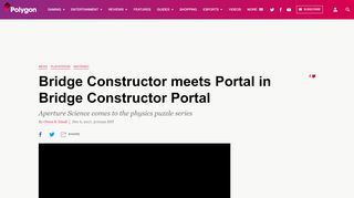 
                            3. Portal meets Bridge Constructor in new spinoff game for PC, mobile ...