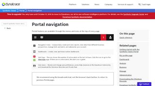 
                            2. Portal navigation | Synthetic Classic documentation - Dynatrace
