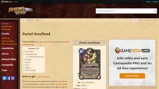 
                            6. Portal Overfiend - Hearthstone Wiki