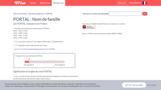 
                            2. PORTAL : popularité du nom PORTAL, généalogie des PORTAL