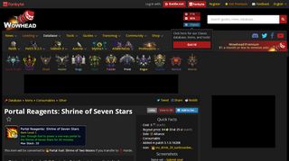 
                            3. Portal Reagents: Shrine of Seven Stars - Item - World of Warcraft