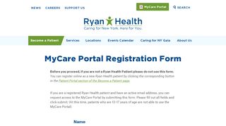 
                            1. Portal Registration - Ryan Health