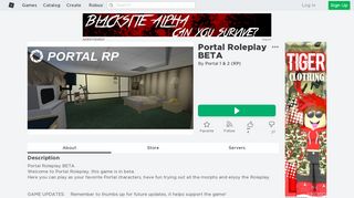 
                            1. Portal Roleplay BETA - Roblox