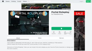 
                            8. Portal Roleplay - Roblox