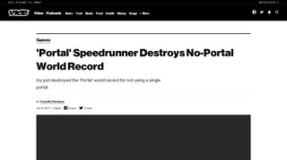
                            9. 'Portal' Speedrunner Destroys No-Portal World Record - VICE