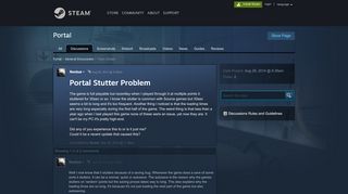 
                            1. Portal Stutter Problem :: Portal General Discussions - Steam Community