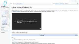 
                            4. Portal Teaser Trailer (video) - Portal Wiki