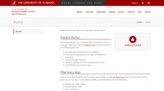 
                            1. Portal - UA Student Health Center - University of Alabama