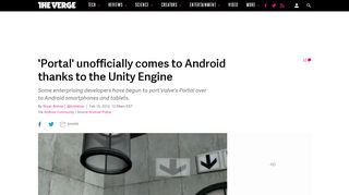 
                            1. 'Portal' unofficially comes to Android thanks to the Unity Engine - The ...