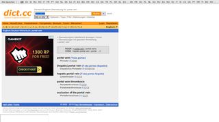 
                            3. portal vein :: Englisch-Deutsch-Übersetzung - dict.cc Wörterbuch