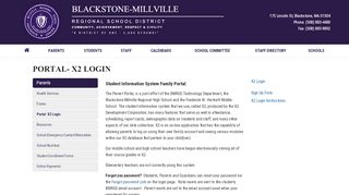 
                            5. Portal- X2 Login - Blackstone-Millville Regional School District