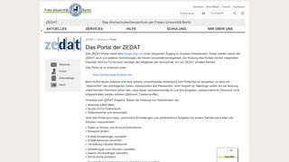 
                            2. Portal < ZEDAT < ZEDAT - Hochschulrechenzentrum
