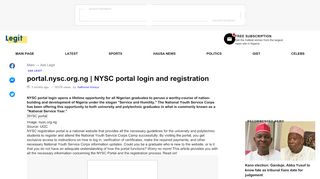 
                            11. portal.nysc.org.ng | NYSC portal login and …