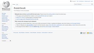 
                            4. Portal:Occult - Wikipedia
