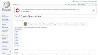 
                            8. Portal:Physics/News/Archive - Wikipedia