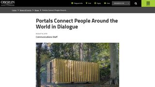 
                            9. Portals Connect People Around the World in Dialogue - Oberlin College