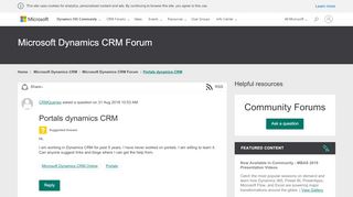 
                            6. Portals dynamics CRM - Microsoft Dynamics CRM Forum Community ...