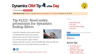 
                            10. Portals | Dynamics CRM Tip Of The Day