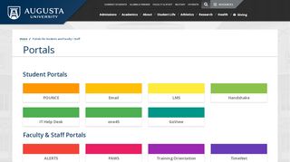 
                            2. Portals for Students and Faculty / Staff - Augusta University