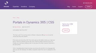 
                            9. Portals in Dynamics 365 | CSS | Encore Business Solutions