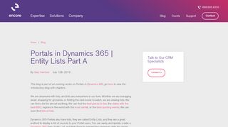 
                            7. Portals in Dynamics 365 | Entity Lists Part A | Encore Business Solutions