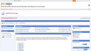 
                            8. PORTALS List at WWW.JISCMAIL.AC.UK - JISCMail