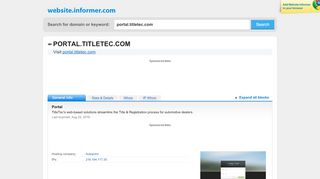 
                            5. portal.titletec.com at Website Informer. Portal. Visit Portal Titletec.