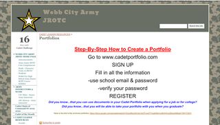 
                            6. Portfolios - Webb City Army JROTC - Google Sites