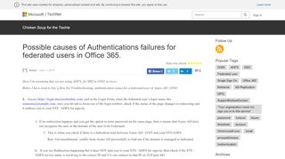 
                            6. Possible causes of Authentications failures for federated ...