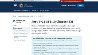 
                            8. Post-9/11 GI Bill | Veterans Affairs