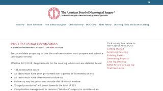 
                            1. POST for Initial Certification - American Board of Neurological ...