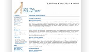 
                            9. Post Rock Family Medicine » Frequently Asked Questions