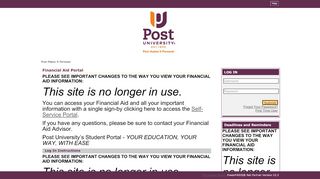 
                            9. (Post University Financial Aid Portal) Student Log In