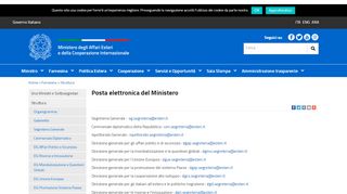 
                            5. Posta elettronica del Ministero - esteri.it