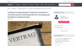 
                            4. Postbank Finanzberatung AG strukturiert Vertrieb um - anwalt24.de