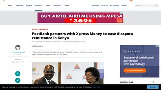 
                            9. PostBank partners with Xpress Money to ease diaspora ...