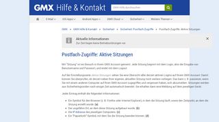 
                            2. Postfach-Zugriffe: Aktive Sitzungen - GMX Hilfe