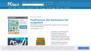 
                            9. PostFinance: Der Kartenleser hat ausgedient - PCtipp.ch