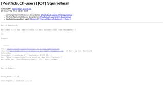 
                            9. [Postfixbuch-users] [OT] Squirrelmail - listi.jpberlin.de