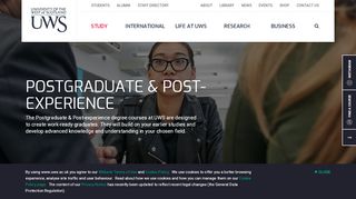 
                            3. Postgraduate & Post-Experience | UWS | University of the ...