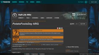 
                            8. PotatoFoolsDay ARG | Half-Life Wiki | FANDOM powered by Wikia